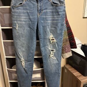 Maurices Light Blue Distressed Boyfriend Jeans